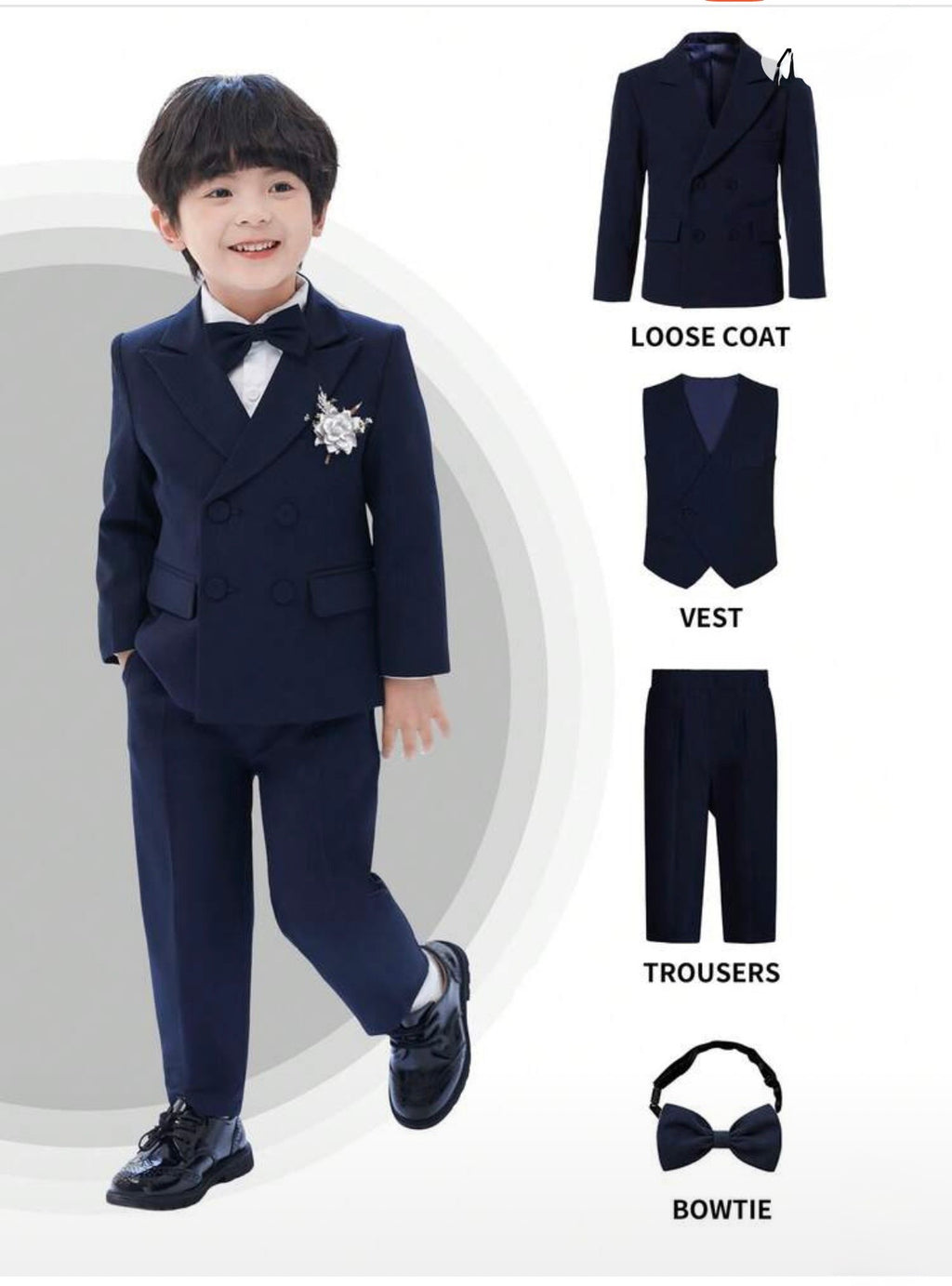 4 Piece Navy Blue Suit