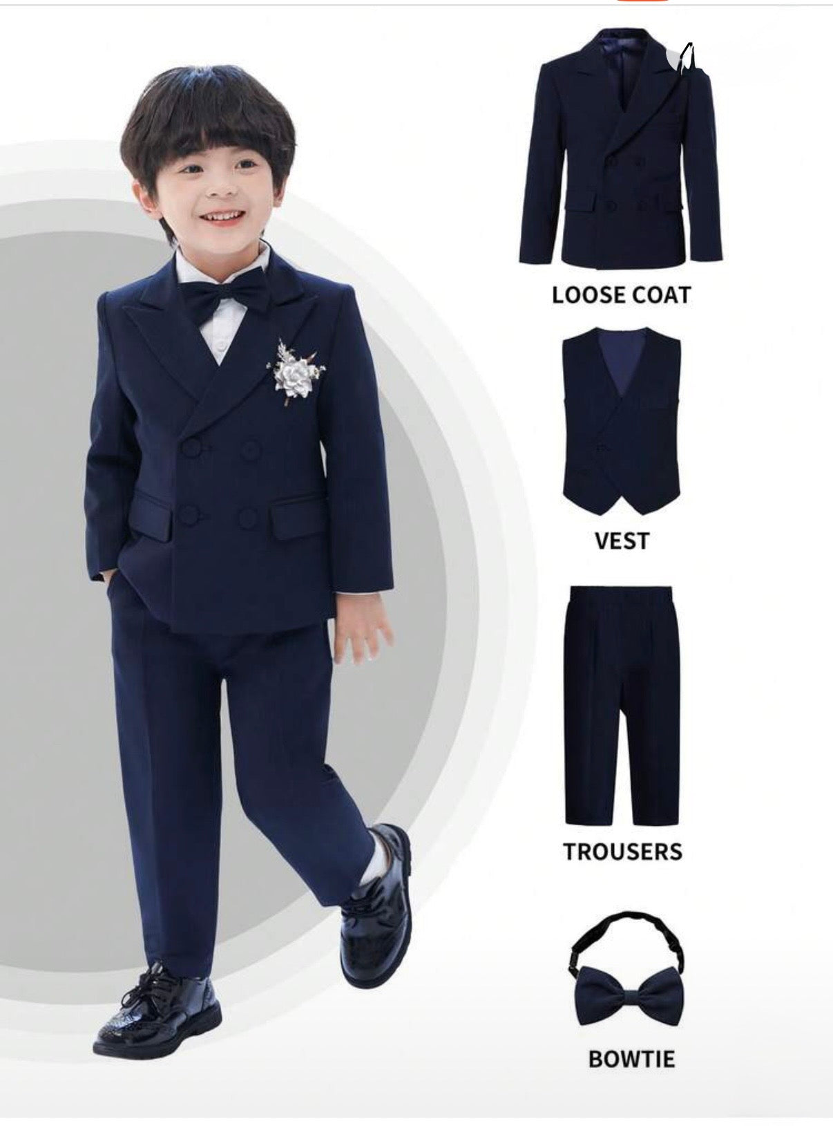 4 Piece Navy Blue Suit